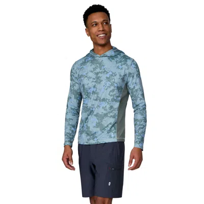 Free Country Men's Sunfree Upf Printed Hoodie In Blue