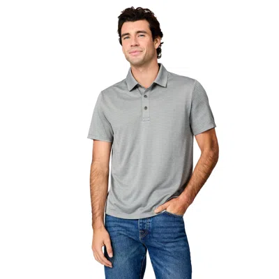 Free Country Men's Tech Jacquard Polo Shirt In Gray