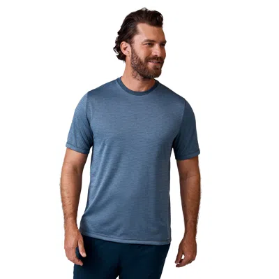 Free Country Men's Tech Jacquard Short Sleeve Crew Neck T-shirt In Blue