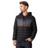 Free Country Mens Hooded Midweight Puffer Jacket In Black