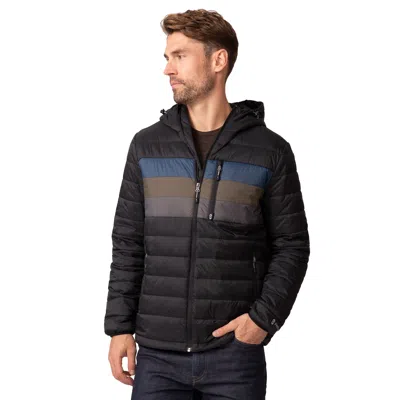 FREE COUNTRY MEN'S TRI-COLOR HOODED PUFFER JACKET