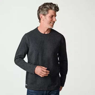 Free Country Mens Crew Neck Long Sleeve Stretch Fabric Active T-shirt In Black