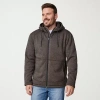 Free Country Mens Fleece Hooded Lightweight Jacket In Brown