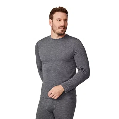 Free Country Mens Force Grid Crew Neck Long Sleeve Thermal Shirt In Gray