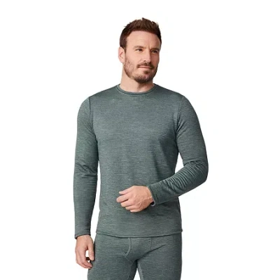 Free Country Mens Force Grid Crew Neck Long Sleeve Thermal Shirt In Green