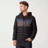 Free Country Mens Hooded Midweight Puffer Jacket In Black