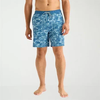 Free Country Mens Quick Dry Camouflage Swim Shorts In Blue