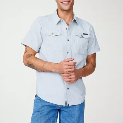 Free Country Mens Short Sleeve Regular Fit Button-down Shirt In Multi