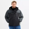 Free Country Mens Water Resistant Big And Tall Midweight Ski Jacket In Black