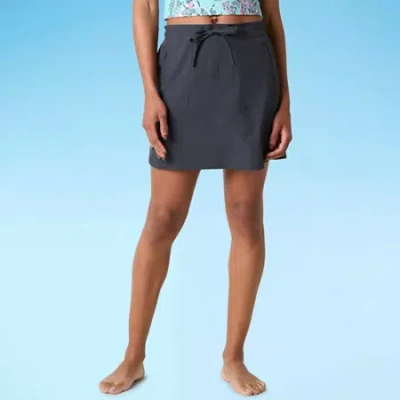 Free Country Paradise Womens Swim Skirt In Gray