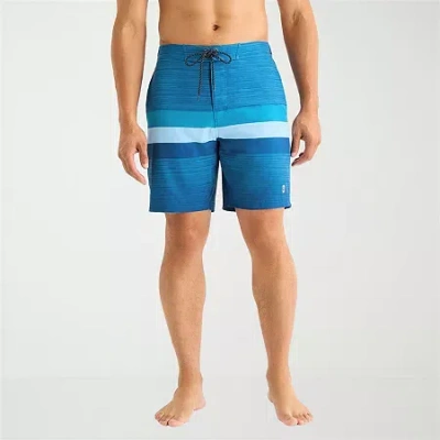 Free Country Seabreeze Stripe Mens Striped Swim Trunks In Blue