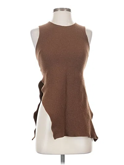 Pre-owned Free Country Sleeveless Top Brown Crew Neck Tops
