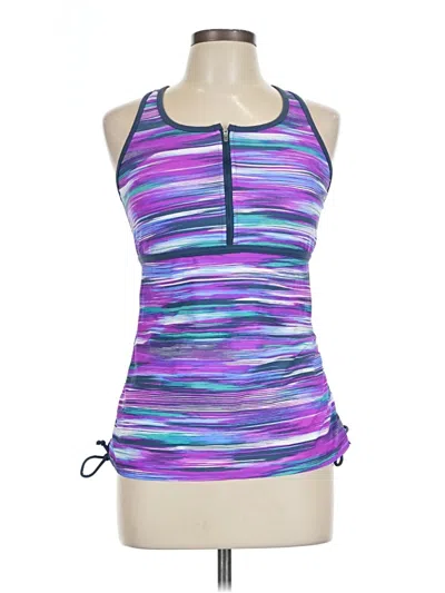 Pre-owned Free Country Sleeveless Top Purple Halter Neckline Tops
