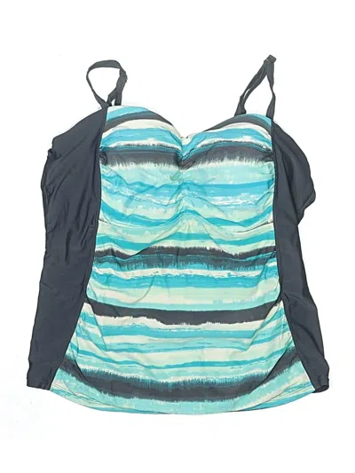 Pre-owned Free Country Swimsuit Top Blue Swimwear