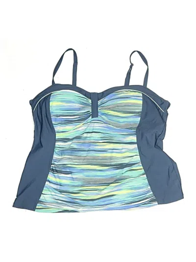 Pre-owned Free Country Swimsuit Top Blue Swimwear