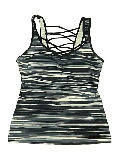Pre-owned Free Country Swimsuit Top Gray Graphic Pattern Swimwear