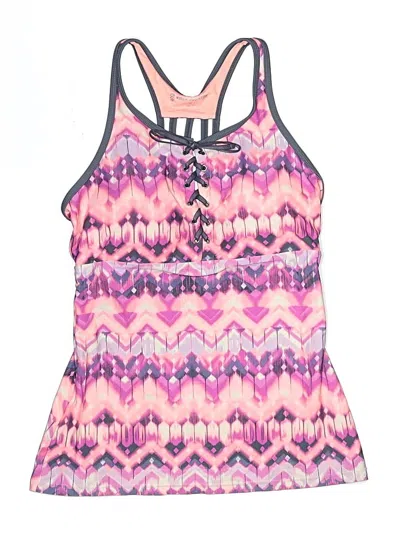 Pre-owned Free Country Swimsuit Top Pink Print Pattern Swimwear