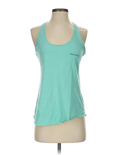 Pre-owned Free Country Tank Top Teal Halter Neckline Tops In Blue