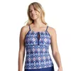Free Country Women's 2-in-1 Keyhole Tankini Top In Multi
