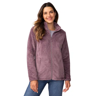 Free Country Women's Cable Braided Butter Pile Jacket In Pink