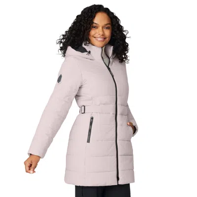 Free Country Women's Cirrus Quilted Long Puffer Jacket In Gray