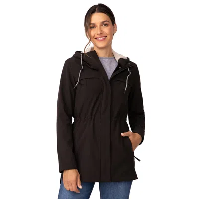 Free Country Women's Freecycle Long Super Softshell Jacket In Black