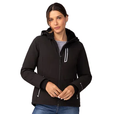 Free Country Women's Freecycle Thermo Super Softshell Ii Jacket In Black