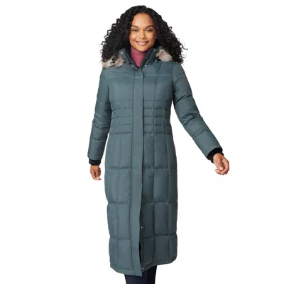 Free Country Women's Full Length Splendor Down Jacket In Blue