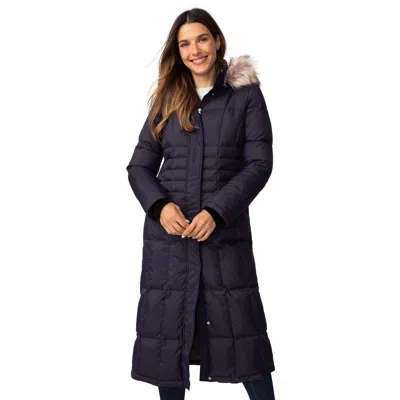 Free Country Women's Full Length Splendor Down Jacket In Blue