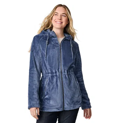 Free Country Women's Grid Butter Pile Anorak Jacket In Blue