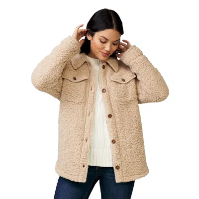 Free Country Women's High Pile Shacket In Beige