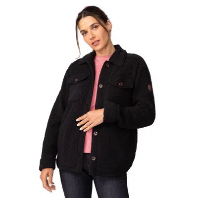 Free Country Women's High Pile Shacket In Black