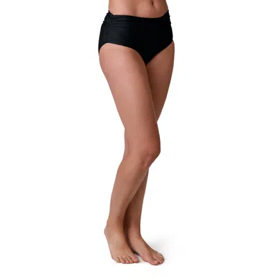 Free Country Women's High-waisted Bikini Bottom In Black