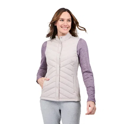 Free Country Women's Hybrid Button Front Vest In Gray