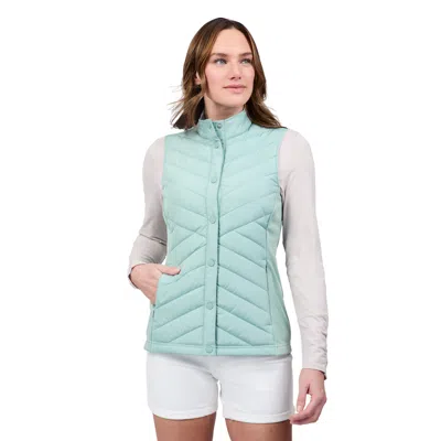 Free Country Women's Hybrid Button Front Vest In Green