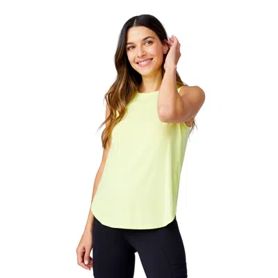 Free Country Women's Microtech Chill B Cool Curved Hem Tank Top In Orange