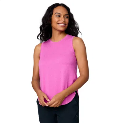 Free Country Women's Microtech Chill B Cool Curved Hem Tank Top In Pink