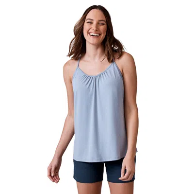 Free Country Women's Microtech Chill B Cool V-neck Built-in Bra Cami Top In Grey
