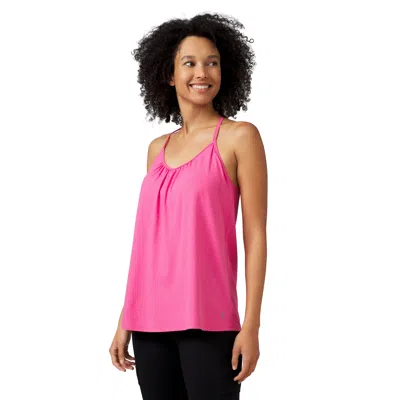 Free Country Women's Microtech Chill B Cool V-neck Built-in Bra Cami Top In Pink