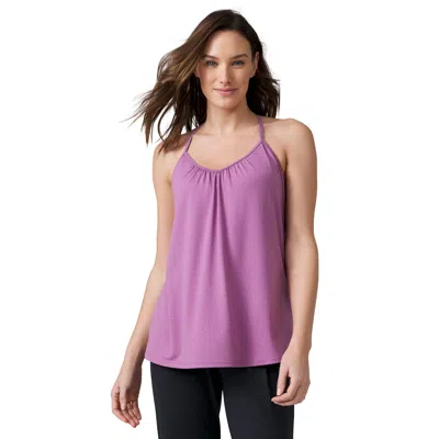 Free Country Women's Microtech Chill B Cool V-neck Built-in Bra Cami Top In Purple