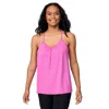 Free Country Women's Microtech Chill B Cool V-neck Cami Top With Built-in Bra In Pink