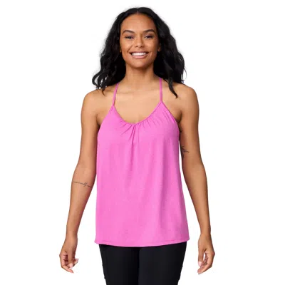 Free Country Women's Microtech Chill B Cool V-neck Cami Top With Built-in Bra In Pink