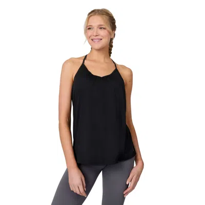 Free Country Women's Microtech Chill B Cool V-neck Cami Top With Built-in Bra In Black