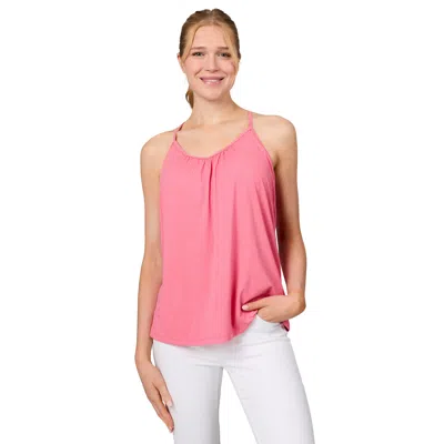 Free Country Women's Microtech Chill B Cool V-neck Cami Top With Built-in Bra In Pink