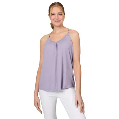Free Country Women's Microtech Chill B Cool V-neck Cami Top With Built-in Bra In Purple