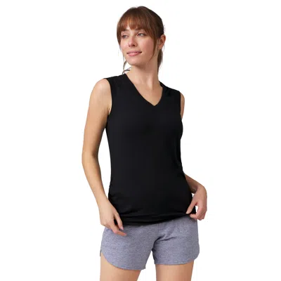 Free Country Women's Microtech Chill V-neck Tank Top In Black
