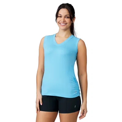 Free Country Women's Microtech Chill V-neck Tank Top In Blue