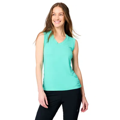 Free Country Women's Microtech Chill V-neck Tank Top In Burgundy