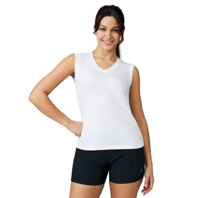 Free Country Women's Microtech Chill V-neck Tank Top In White