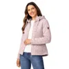 Free Country Womens Fleece Hooded Lightweight Jacket In Pink